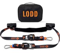 LODD - Motorrad-Spanngurte, Lenker-Fixierung mit verstärkten Verbund-Manschetten, Heavy-Duty Ratsche, 38 mm, Bruchlast 1.500 kg, geschlossene Stahl-Karabiner, Anhänger - Koffer inklusive