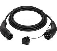 Logilink Harting EVC0106 - E-Auto-Ladekabel Typ 2, 3-phasig, 20 A, 11 kW, 7,5 m/ZERTIFIZIERTES KABEL, Schwarz