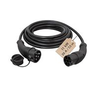 Logilink Harting EVC0106 - E-Auto-Ladekabel Typ 2, 3-phasig, 20 A, 11 kW, 7,5 m/ZERTIFIZIERTES KABEL, Schwarz