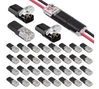 LOMUG 50 Stück Kabelverbinder Wasserdicht, KFZ Stecker 2 Polig, Kabel Steckverbinder 12v, Klein Lüsterklemmen Steckbar Wasserdichte für Auto LKW Kayak Boote LED-Beleuchtung