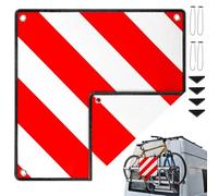 Lotvic Warntafel Italien Spanien & Portugal, 50 x 50 cm Warnschild Rot Weiß, Alu Reflektierend Warnschild mit 4 Spannseile, Zertifizierte für Fahrradträger Heckträger & Auto Wohnmobil