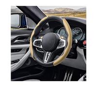 LoyaForba Auto Lenkradbezug, Universal 15 Zoll Leder Segmentiert Auto Lenkradschutz, Anti-Rutsch und Weich Atmungsaktiv Auto Innenausstattung Zubehör für die meisten Fahrzeuge, SUV, LKW (Beige)