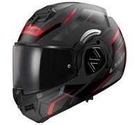 LS2 Helm Advant Kuka FF906 matt schwarz/rot Größe S | Pinlock Vizier | Klapphelme | Ratsche | Kunststoff | geeignet für Moped, Maxi-Roller, Motorrad, Mofa, Schaltmoped, vierfach, Roller