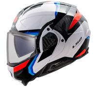 LS2, Modularer Motorradhelm ADVANT II TRIPLE White Blue Red, XL