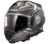 LS2 Klapphelm Advant X Carbon Horizon Silber Grau FF901 Motorrad Helm + dunkles Visier S (55-56cm)