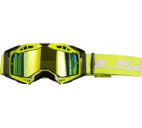MotoCrossbrille LS2 Aura Pro Iridium MX Brille neongelb mit verspiegeltem Glas