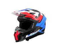 LS2 Crosshelm MX703 X-Force L Weiß / Rot / Blau Galuo