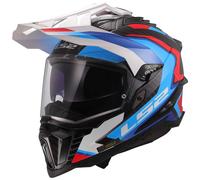LS2 MX701 Explorer Carbon Frontier II Motocross Helm, weiss-rot-blau, Größe 3XL für Männer
