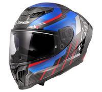 LS2 FF807 DRAGON CARBON TRAX Integralhelm blau-rot XL