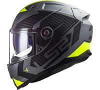LS2, Integraler Motorradhelm Vector II Splitter Matt Titanium H-V Yellow, 4XL