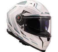 LS2, Integraler Motorradhelm VECTOR II ALIZER Matt White Silver, 4XL