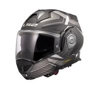 LS2 Klapphelm Advant X Carbon Horizon Silber Grau FF901 Motorrad Helm + dunkles Visier S (55-56cm)