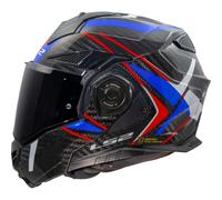LS2, Modularer Motorradhelm ADVANT X CARBON FUTURE II Gloss White Blue, 3XL