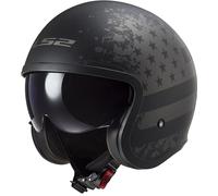 LS2 Jethelm OF599 Spitfire II L Schwarz / Titanium Matt Black Flag