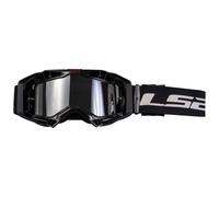LS2 Helmets Aura Goggle (Schwarz mit silberner Iridium-Linse)