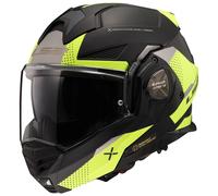 LS2, Klapphelm Motorrad ADVANT X Oblivion Matt Black H-V Yellow, XXXL