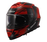 LS2, Integraler Motorradhelm STORM II TRACKER Gloss Black Red, XS