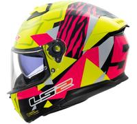 LS2, Integraler Motorradhelm STREAM II TIGER Gloss H-V Yellow Pink, XL