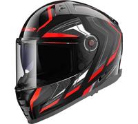 LS2, Integraler Motorradhelm VECTOR II ALIZER Gloss Black Red, 4XL