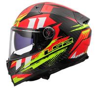 LS2 FF811 Vector II Carbon Tantic Helm, rot-gelb, Größe 4XL 67 68 für Männer