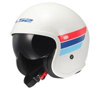 LS2, Jet Motorradhelm SPITFIRE II RETRO White Blue Red, S