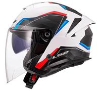 LS2, Jet-Motorradhelm VERSO II AIR White Blue Red, XS | Atmungsaktiv