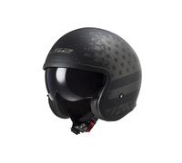 LS2 Jethelm OF599 Spitfire II S Schwarz / Titanium Matt Black Flag
