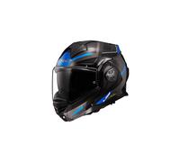 LS2 Klapphelm Advant X Spectrum Schwarz Titan Blau FF901 Motorrad Helm + dunkles Visier XL (61-62cm)