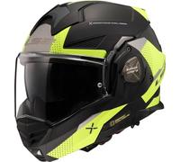 LS2, Klapphelm Motorrad ADVANT X Oblivion Matt Black H-V Yellow, S