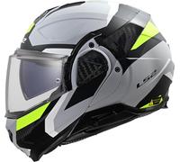 LS2, Modularer Motorradhelm ADVANT II TRIPLE Light Grey H-V Yellow, S