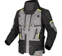 LS2 Motorradjacke Apollo Men wasserdichte Touringjacke 3-Lagen Laminat Schutzklasse AAA, BLACK DARK GREY H-V YELLOW, L