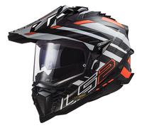 LS2 MX701 C Explorer 06 Edge Carbon Endurohelm, schwarz-neonorange, Größe 3XL (65/66)