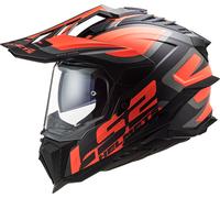 LS2 Endurohelm MX701 EXPLORER CARBON 3XL Schwarz / Neonorange matt