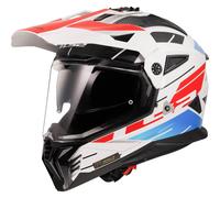 LS2 Motocrosshelme Pioneer II Namib white blue red 3XL