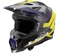 LS2 MX703 X-Force Galuo Carbon Motocross Helm, grau-gelb, Größe M für Männer