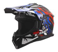 LS2 MX708 Fast II Grotesk Crosshelm weiss-blau-rot 06, Größe 3XL (65/66)