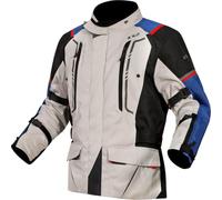LS2 Narvik wasserdichte Motorrad Textiljacke, grau/blau/rot, Größe L