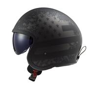 LS2 OF599 Spitfire II Black Flag Motorradhelm (Schwarzmatt/Grau)