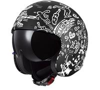 LS2 OF599 Spitfire II Tribal Matt Black White Jet Helmet