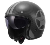 LS2 OF601 Bob II C Star gloss black carbon grey Open Face Motorcycle Helmet