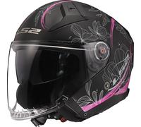 LS2 OF603 Infinity II Lotus Jethelm, schwarz-pink, Größe XL für Männer