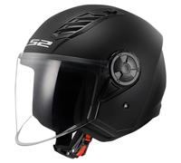 LS2 OF616 Airflow II Solid Open Face Helm Motorradhelm Jethelm, MATT Black, 3XL