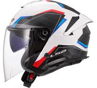 LS2, Jet-Motorradhelm VERSO II AIR White Blue Red, XS