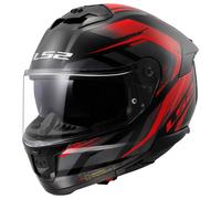 LS2 Stream II FF808 Fury Integralhelm, schwarz-rot, Größe 3XL (65/66)