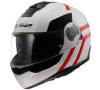 LS2 Strobe II FF908 Autox Helm, weiß-rot Größe: XL