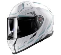 LS2 FF811 Vector II Alizer Helm, weiss-silber, Größe 4XL 67 68 für Männer