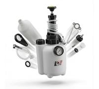 LST Bremsenentlüftungsgerät Auto Bremsenentlüfter KFZ Bremsflüssigkeits-Wechselgerät 3L für Scheiben- und Trommelbremsen mit Handpumpe für Werkstatt und Hobby 1L Absaugbehälter, E20 Adapter, Zubehör