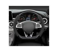 LTQSIV Auto Lenkradbezug Für Mercedes Für Benz AMG A B C E S-Klasse W221 GLA GLB GLC CLA CLS 38 cm Auto-Lenkradbezug Autozubehör(Schwarz)