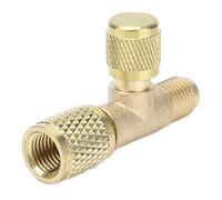 LUCKDANO 1/4 Männlich auf 1/4SAE Auslassventil-Ladeadapter für R22 R12 R134 - Hochwertiges Messing-Kältemittel-Sicherheitsventil für Klimaanlagen