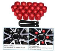 LUCKDANO Kappenmutter, Bolzen mit Fester Abdeckung Kunststoff Sechskantschraube Konservierungskappe mit Entfernungstool 20pcs Universal 21mm Radmutter Deckungen Lug -Nuss -Kappen Schraubenschutz für
